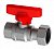 Кран шаровой FAR 1/2", ВР-накидная гайка EPDM, красн. бабочка, хром